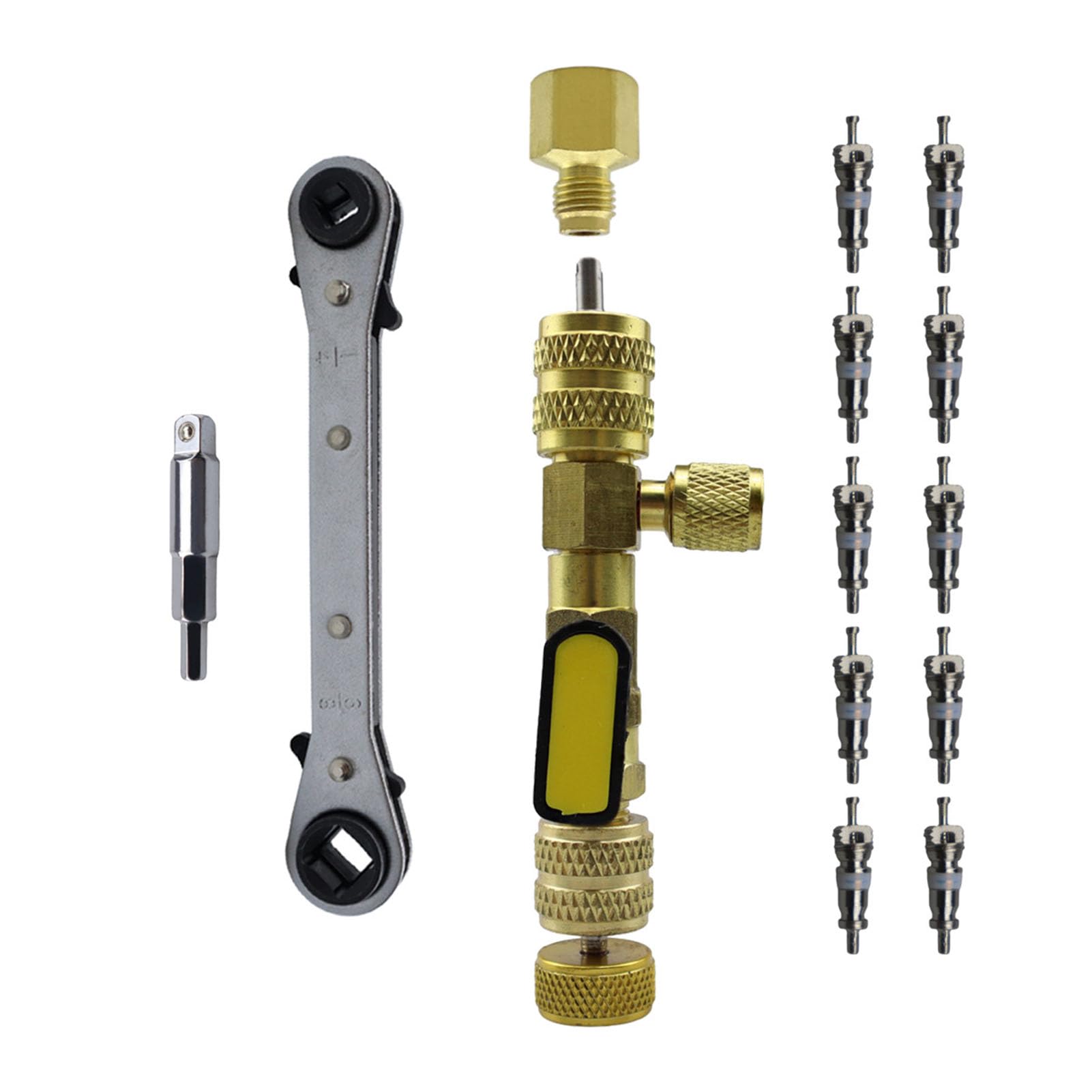 Akozon Extractor de Núcleo de Válvula de CA, Kit de Herramientas de Extracción de Núcleo de Válvula de Aire Acondicionado Multifuncional para Equipos de Refrigeración Domésticos