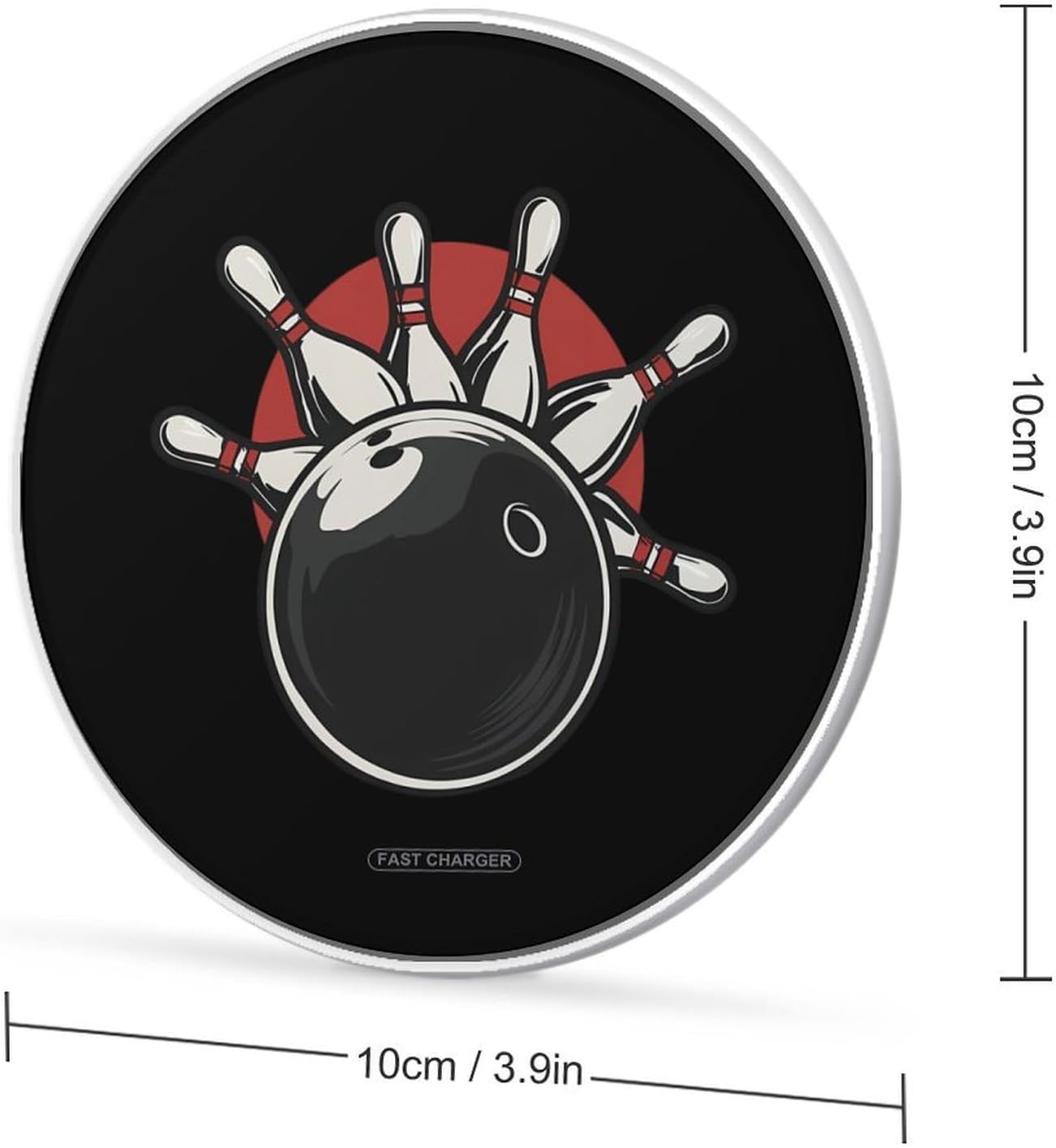 Bowling Pins and Ball Wireless Charger SlimWireless Charging Pad Anti-Slip Charger Mat for Men Women image 2