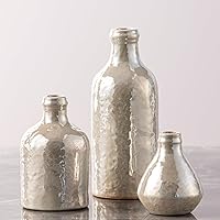 Vista 14 de Juego de 3 jarrones de cerámica, jarrones modernos neutros de flores, decoración del hogar, decoración rústica de granja, jarrón de pampas