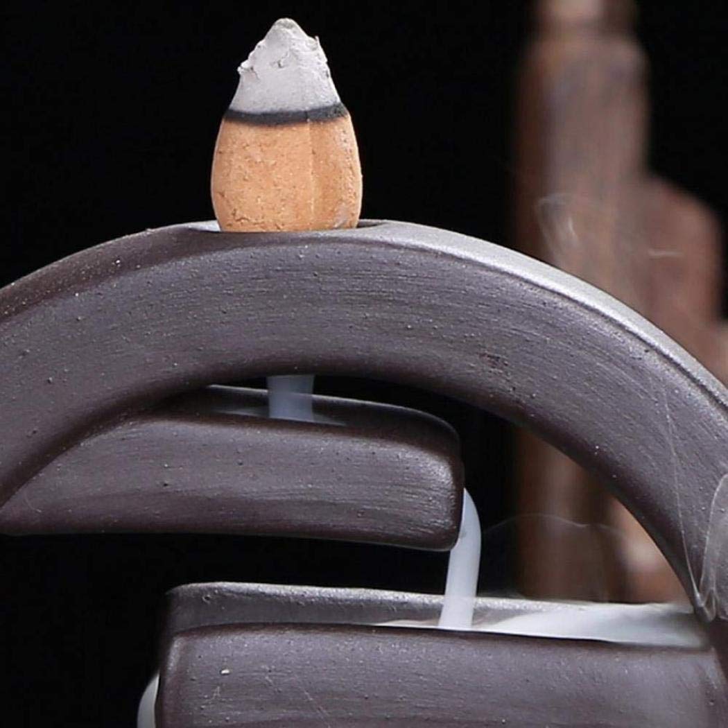 Backflow Incense Burner Incense Fountain Insence Burner Waterfall Keramische Waterval Wierookbrander Boeddha Hand Wierookvat Houder Indoor Rook Terugstromen Wierook Fontein Boeddhistische Altaar Tafel