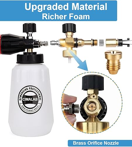 Miniatura 2 de Orificio de 0.043 in para cañón de espuma, cañón de espuma universal de orificio 1.1 para lanza de espuma de nieve, cañones de espuma de latón,