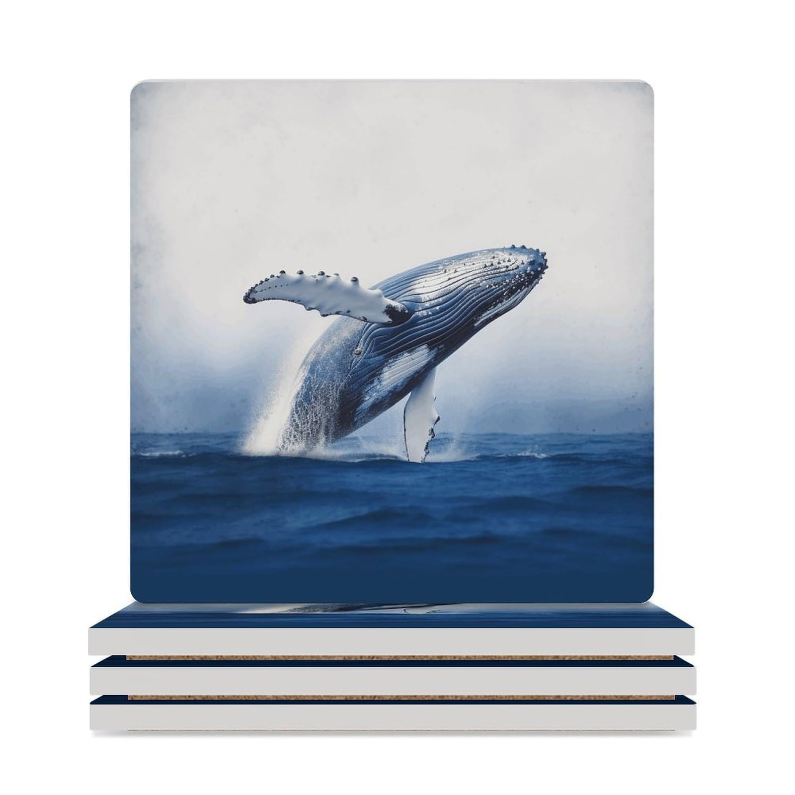 Dessous de verre baleine bleu pour embellir les apéritifs au salon