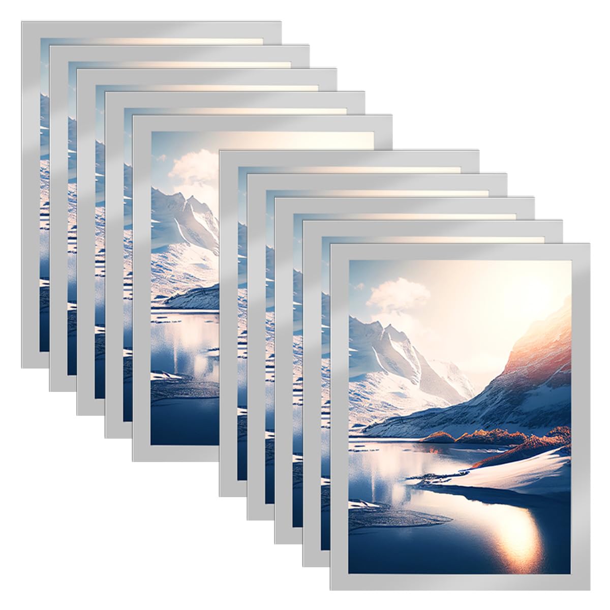 OTYMIOW Cornici Adesive da Parete 10PZ Cornice Adesiva A4 Magnetica Bianca Cornice Espositiva Adesiva Poster Cornice Autoadesiva con Chiusura Magnetica Cornice Magnetica Autoadesiva A4 Ufficio, Scuola