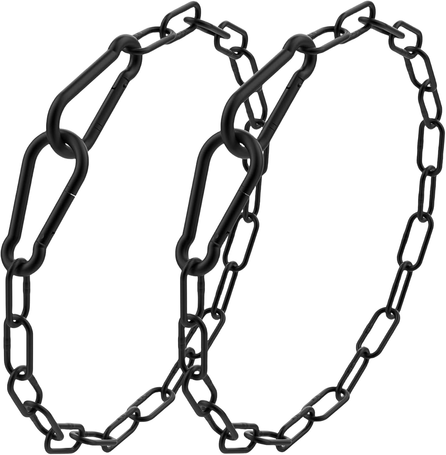 2 Pcs 20 Inch Gate Chain Lock with Carabiner Metal Electrophoretic Black Chain and Lock for Gate Adjustable Chains Link Gate Latch for Outdoor Fences Gates Pet Cages Horse Goat Cow Corrals