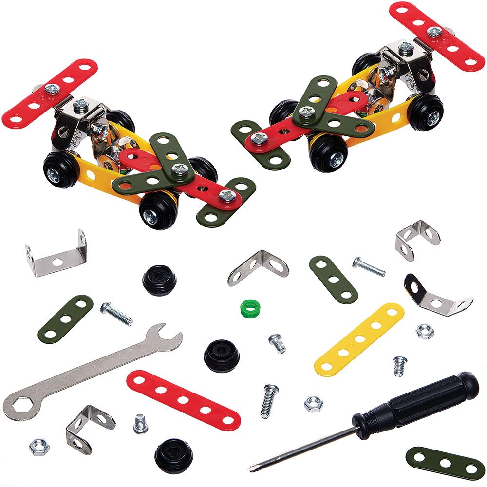 Baker Ross VC220 Racing Car Metal Construction Kits - Pack of 2, Build-Your-Own Metal Racing Car Sets