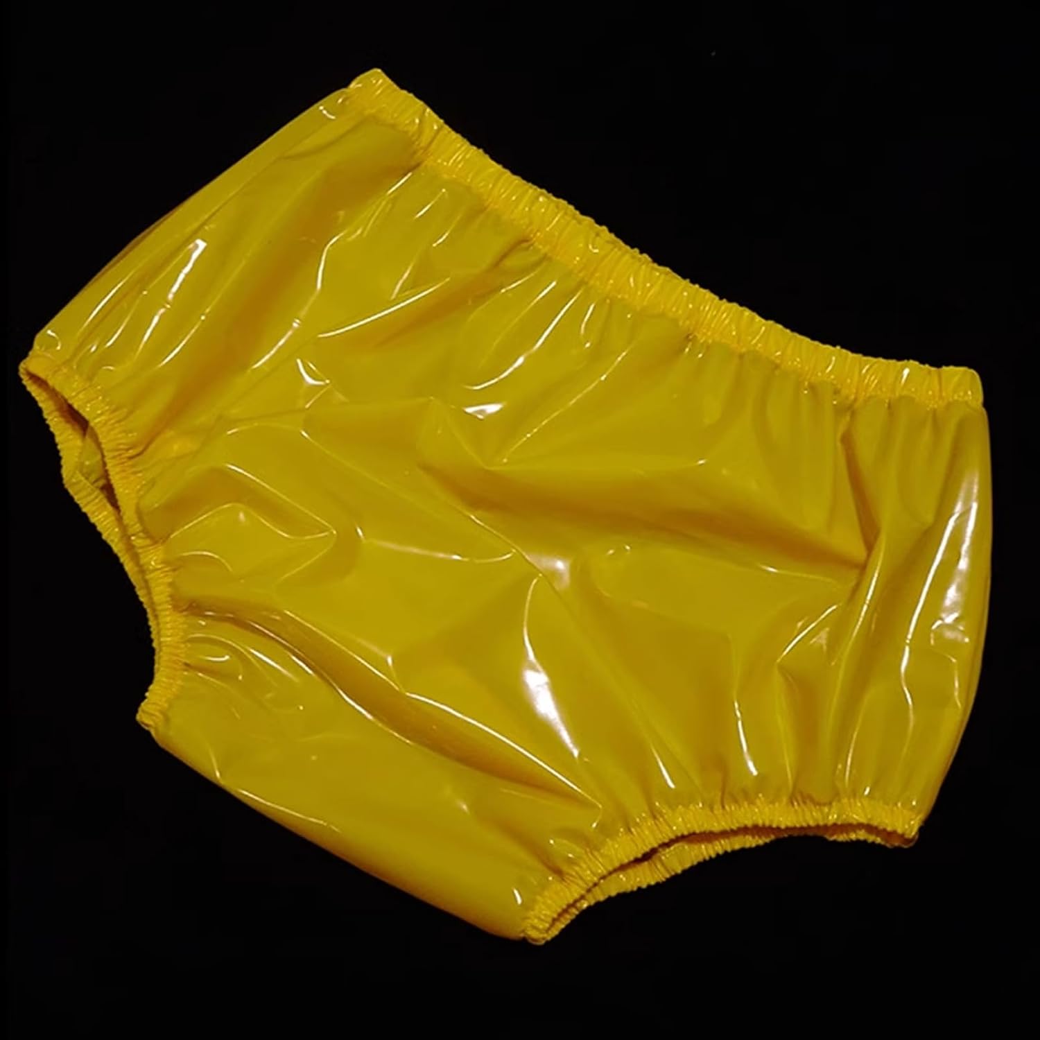 Adult Incontinence PVC Diaper Covers,Loose/Transparent Soft Anti-Diaper Pants,Drift Waterproof Pants Large Size Briefs, Soft Surface, Unisex (Yellow, XX-Large)