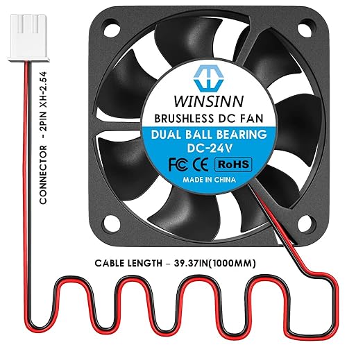 Miniatura 4 de WINSINN Ventilador de 1.575 in 24 V, ventilador Ender 3 actualización de ventilador de 24 voltios 4010 rodamiento de bolas dual, cable de 39