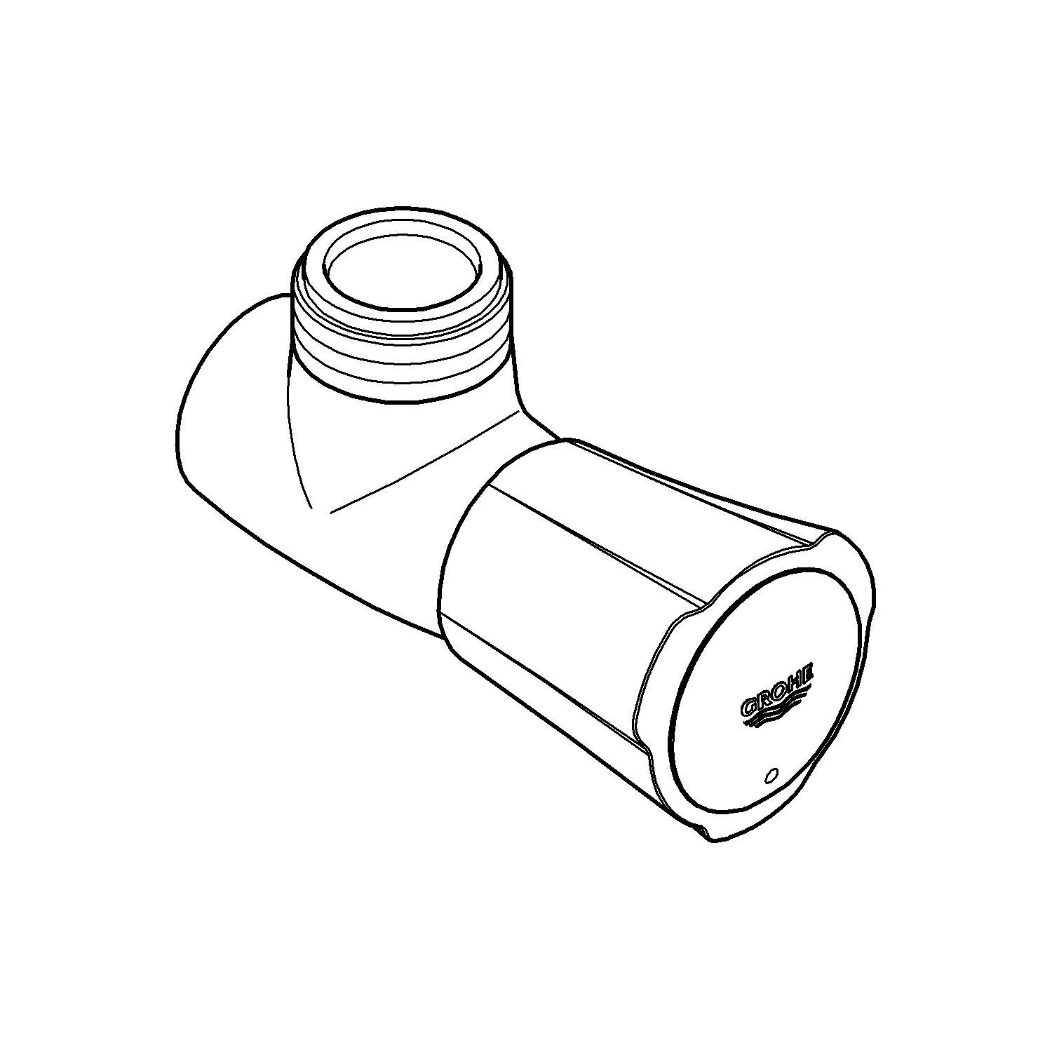 Grohe 26010001 Rubinetto da 1/2" per Doccia o Lavatrice Adria, Cromo