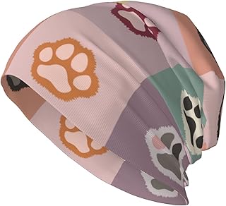 vthxloi Dog Paw Cap Knitted Hat Winter Daily Warm Beanie Hat for Mens Women Unisex