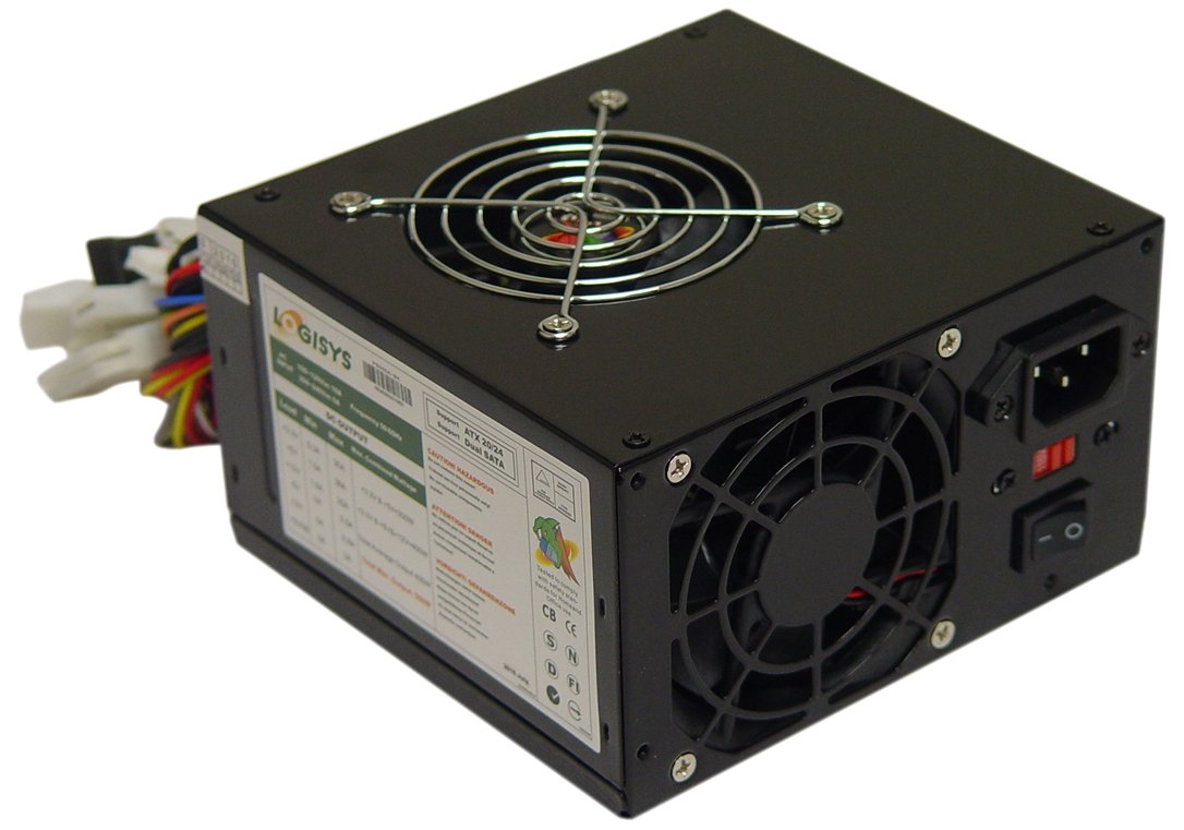 Logisys 550W 20/24-Pin Black Dual Fan Switching Power Supply PS550A-BK