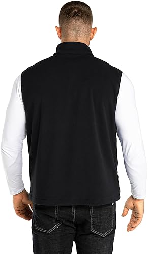 Miniatura 2 de 33,000ft Chaleco de forro polar para hombre, ligero, cálido, con cremallera, bolsillos con cremallera, chaqueta sin mangas para invierno