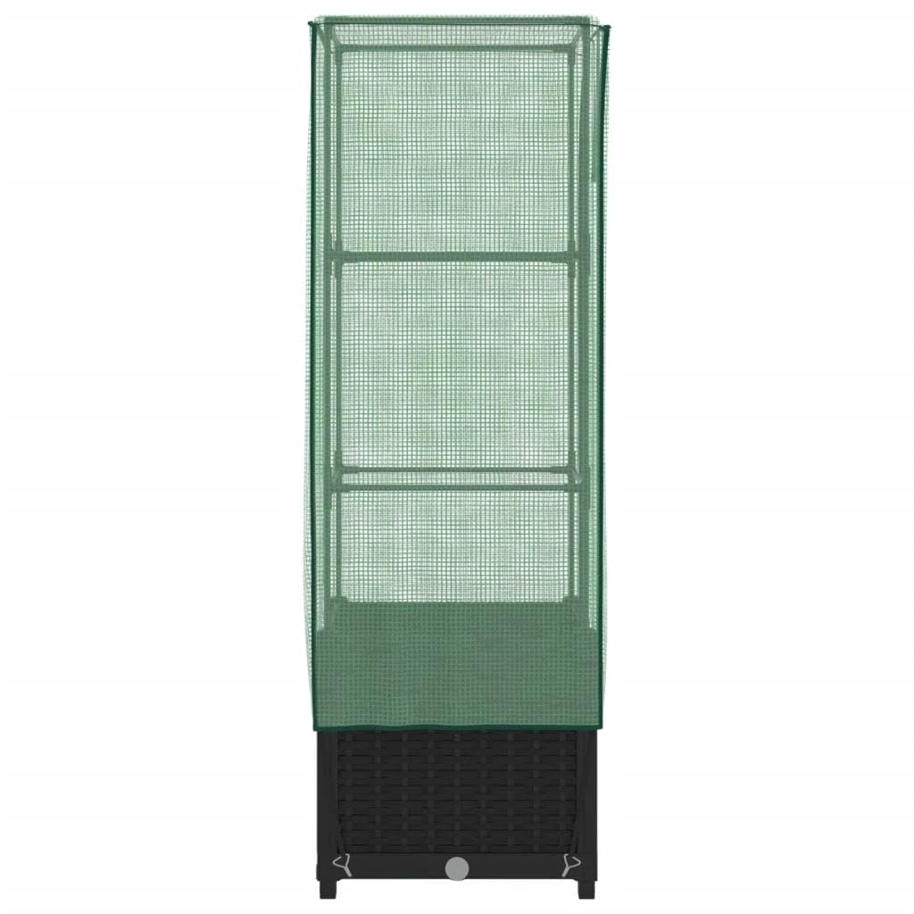 Homgoday Arriate con Cubierta Invernadero Aspecto ratán 40x40x139 cm Huerto Urbano Terraza Mesa de Cultivo Cubierta con Cubierta, para Plantas Flores Verduras Jardín Interior Exterior
