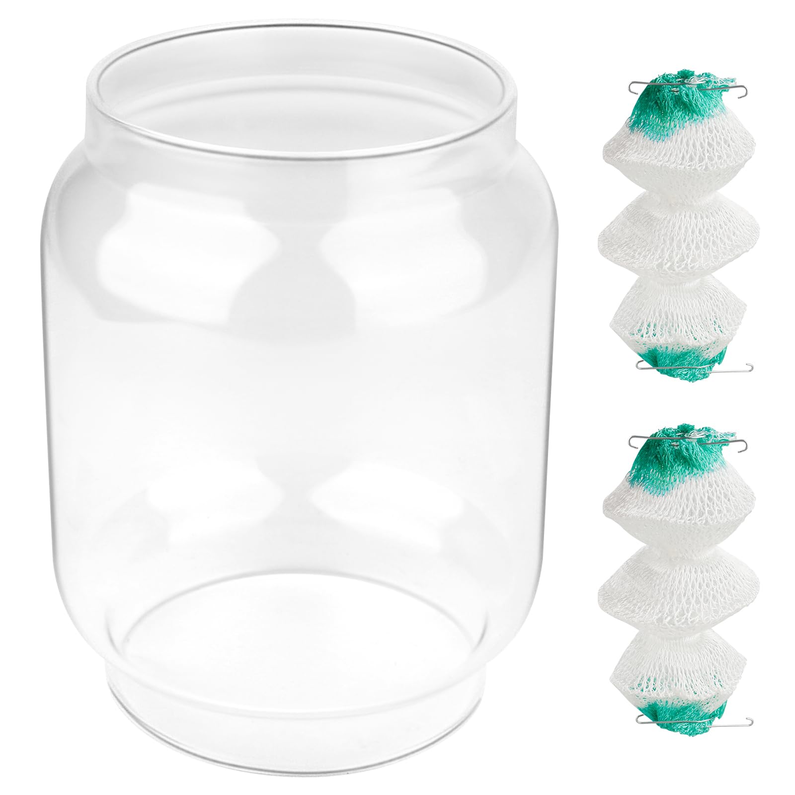 LVACODV Clear Lantern Globe Compatible with Coleman Northstar Lanterns 2000/2500 2000-043C (Transparent)– Includes 2 Lantern Mantles