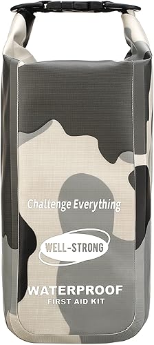 Kit de Primeros Auxilios Impermeable con Tapa Enrollable para Barco, Kit de Emergencia con Contenidos Impermeables para Pesca, Kayak, Canotaje,