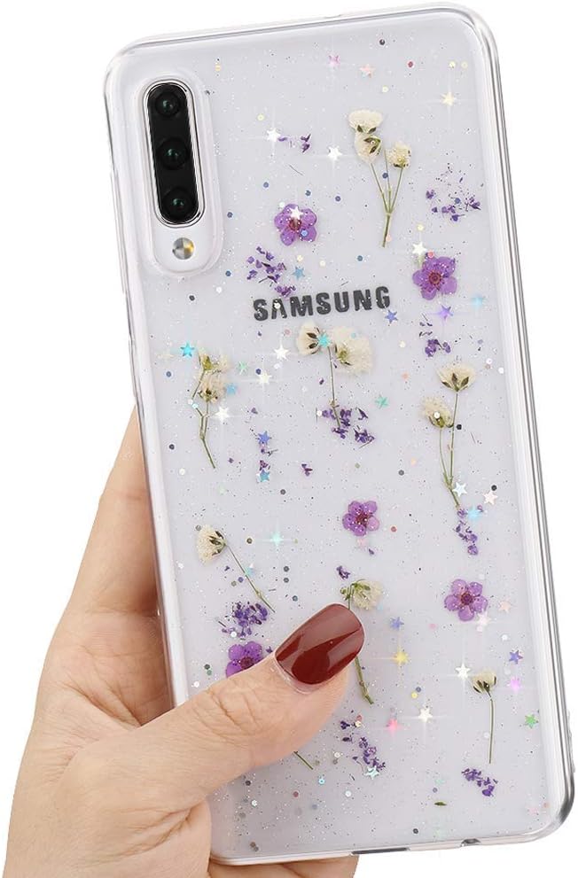 L Fadnut Clear Dried Flowers Phone Case For Samsung Galaxy S Cute Pressed Flower Sparkle Stars Glitter Silicone Gel Shockproof Girls Clear Floral Case For Samsung Galaxy S Purple Amazon Co Uk Electronics