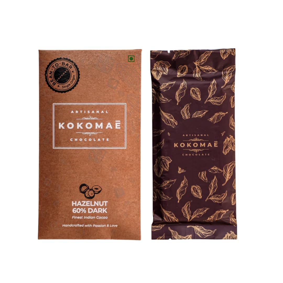 Kokomae - Bean to Bar Chocolates (60% Dark Chocolate With Hazelnut, Pack of 1) (B0D17GDCLJ) Amazon Price History, Amazon Price Tracker