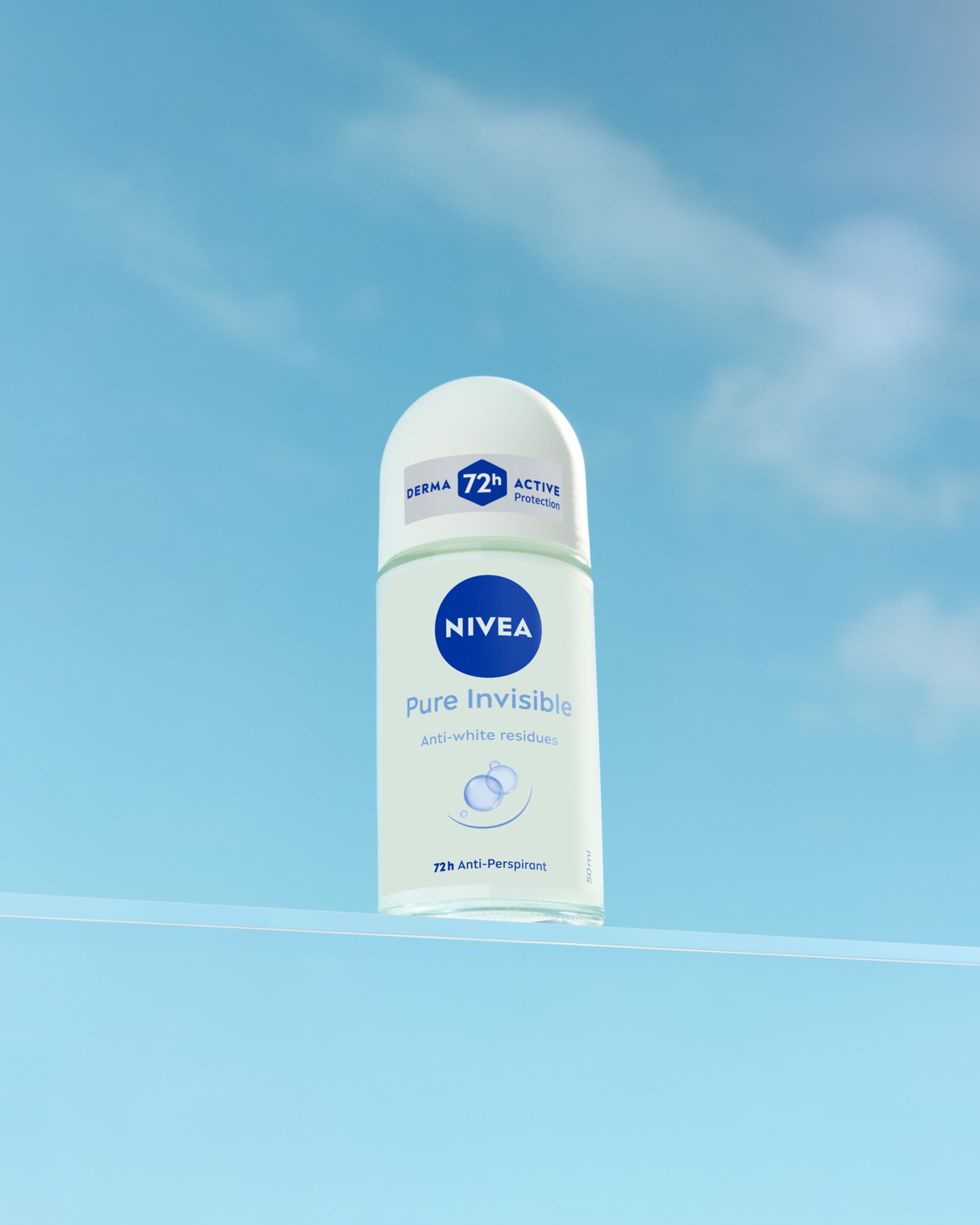 NIVEA Deodorante Roll on Pure Invisibile 6 x 50 ml, Deodorante donna per una protezione 72h invisibile, Deo roll on antitraspirante senza alcool, Non lascia residui sulla pelle e i vestiti
