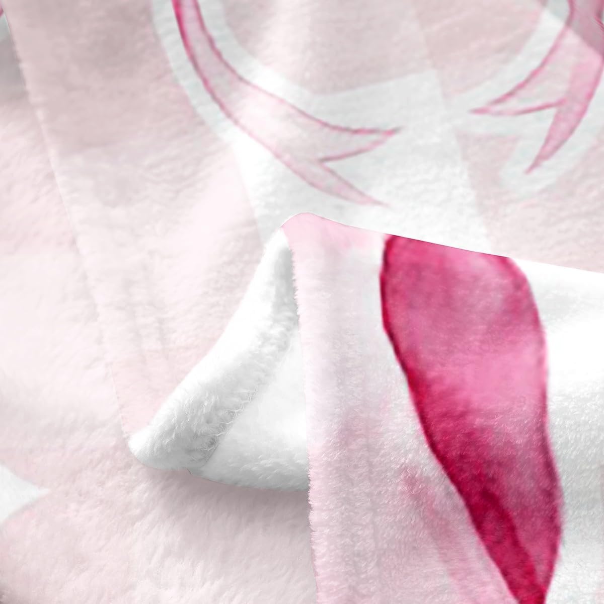 Pink Bowknot Flannel Blanket Queen 90"x90" Warm Lightweight,Lovely Girls Bows Pearl Bed Sofa Blankets,Pink Geometric Grid Pattern Fuzzy Blanket,Kawaii Girly Pink Style Breathable Blanket