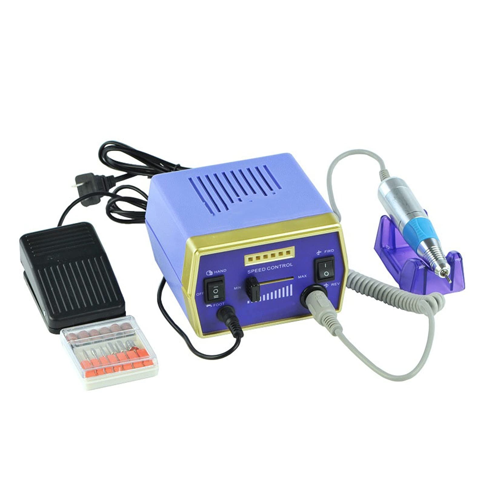 Wiertarka do paznokci 3500. 0PM. Elektryczny wiertarka do paznokci Manicure Wiertarka Profesjonalny sprzęt wiertnicy z salonem pedałem Polerka(Nero)
