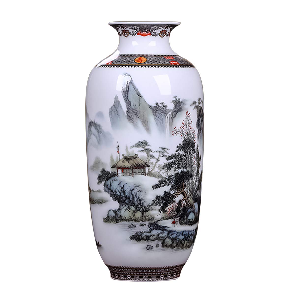 Vase en porcelaine colorée Jingdezhen pour fleurs et décoration de table de salon élégante