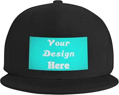 Flat Brim Baseball Cap Custom Text 