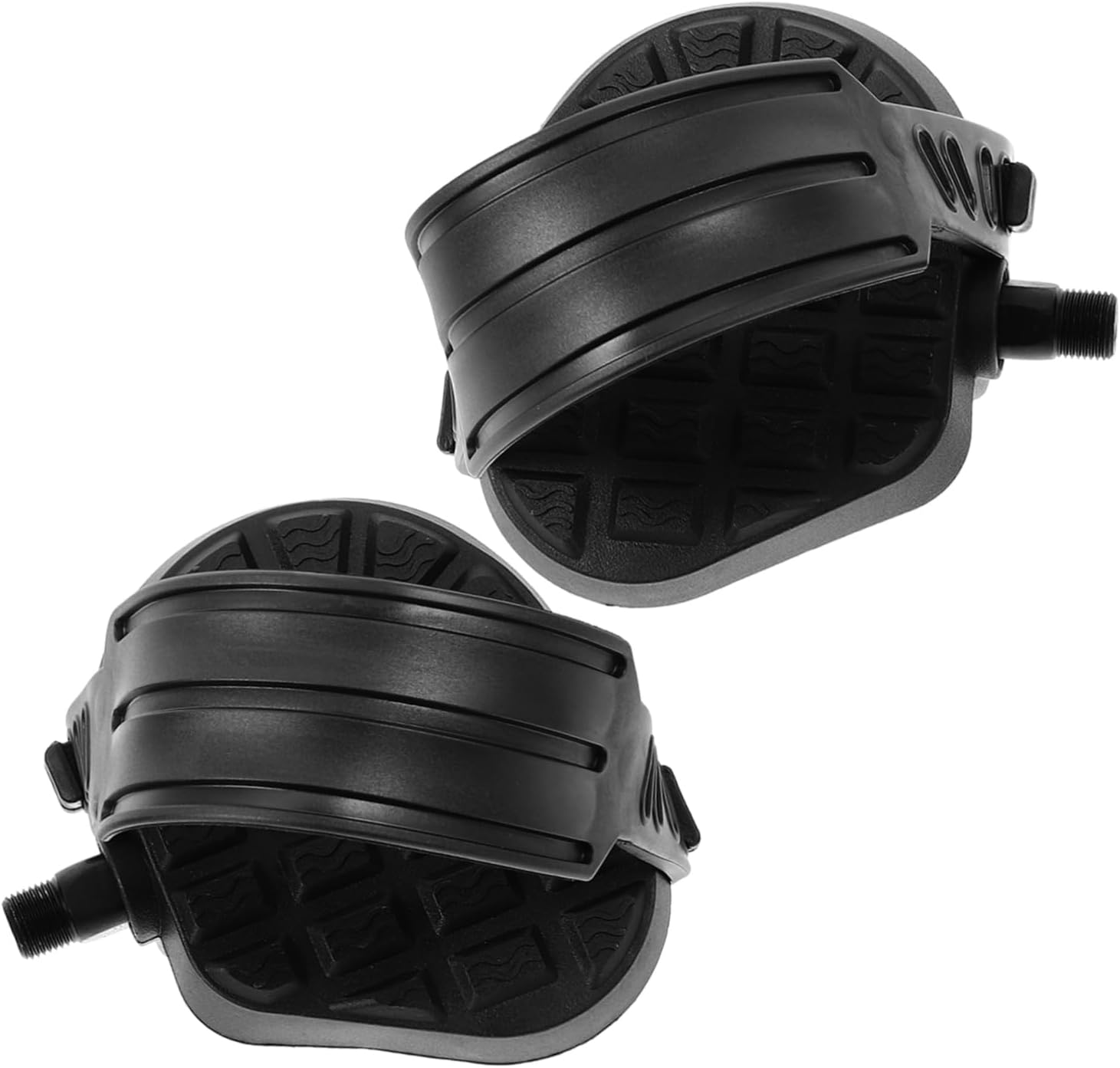 HEMOTON 2Pcs Exercise Bike Pedal Accessories with Straps Comfortable Replacement for Stationary and Recumbent Bikes Easy Installation for Indoor Cycling Fitness