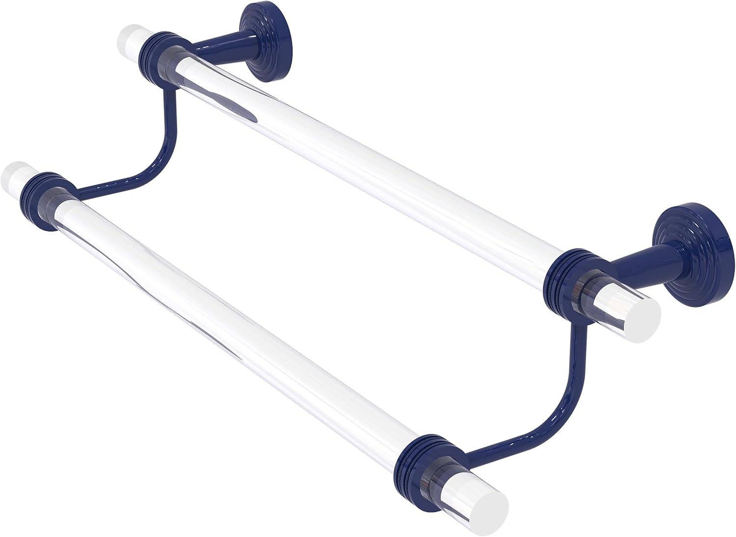 allied brass pb-72d-24-mbl pacific beach collection 24 inch double towel bar with dotted accents, mediterranean blue 28 inch mediterranean blue