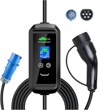 EV Charger EV Charger 32A 7.2KW GBT Electric Vehicle Car Charger EVSE Type2 EU Plug Cable for IEC62196-2 SocketBlack
