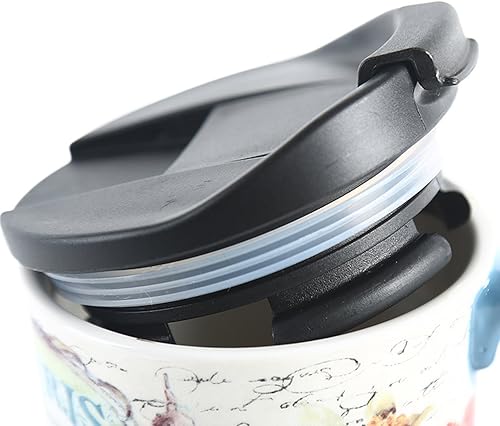 Miniatura 5 de Topadorn Tazas de viaje de cerámica de 17 onzas y taza de café con tapa sellada y caja de color