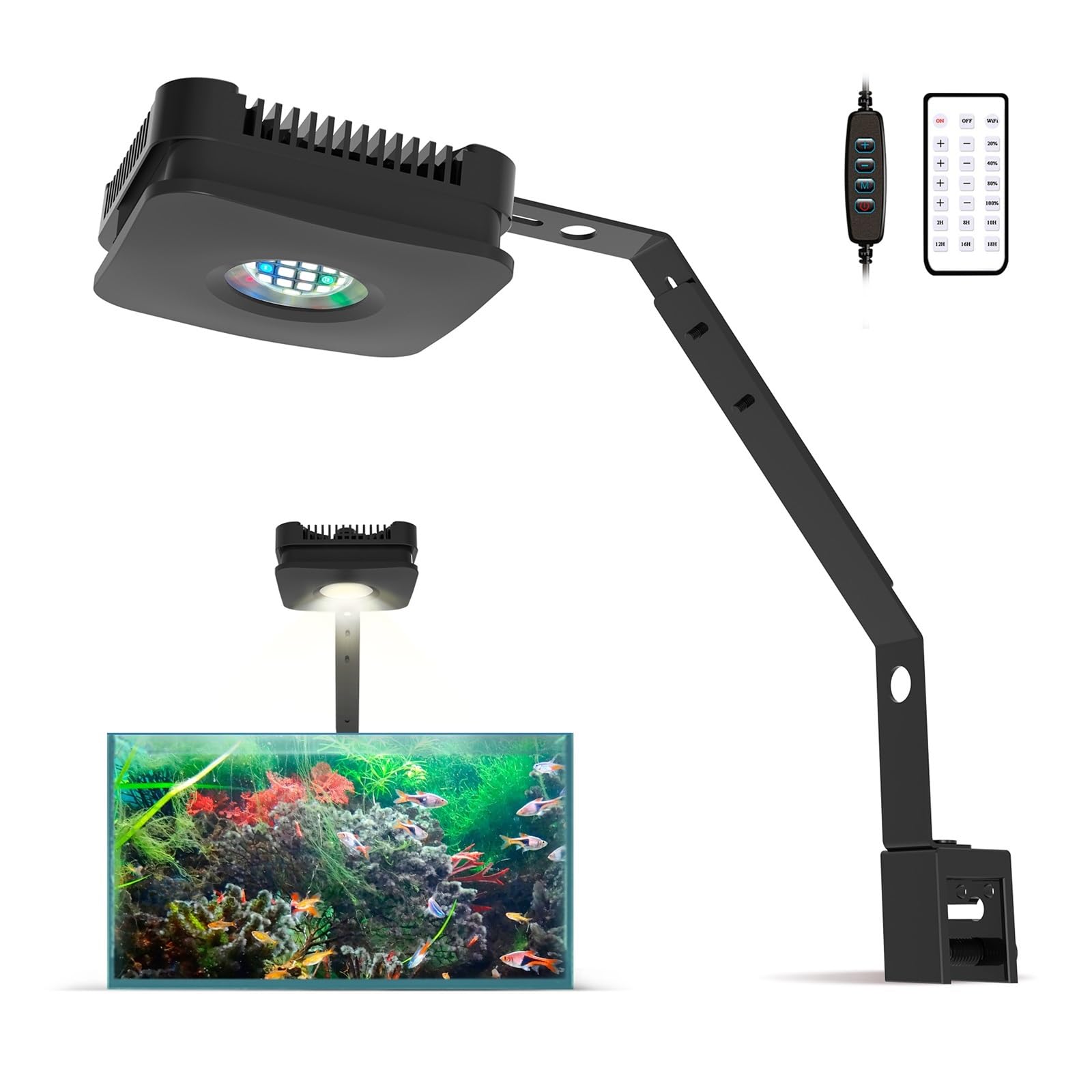 Luz del acuario, 30 programa acuario LED arrecife luz Nano pecera luz marina luces espectro completo for Coral for agua salada o lámpara de agua dulce(30 Freshwater)