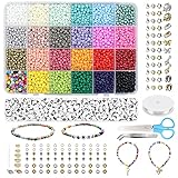Este kit también incluye los accesorios necesarios, como tijeras, pinzas,abalorios letras,cuerda elástica,colgantes y hebillas de langosta.