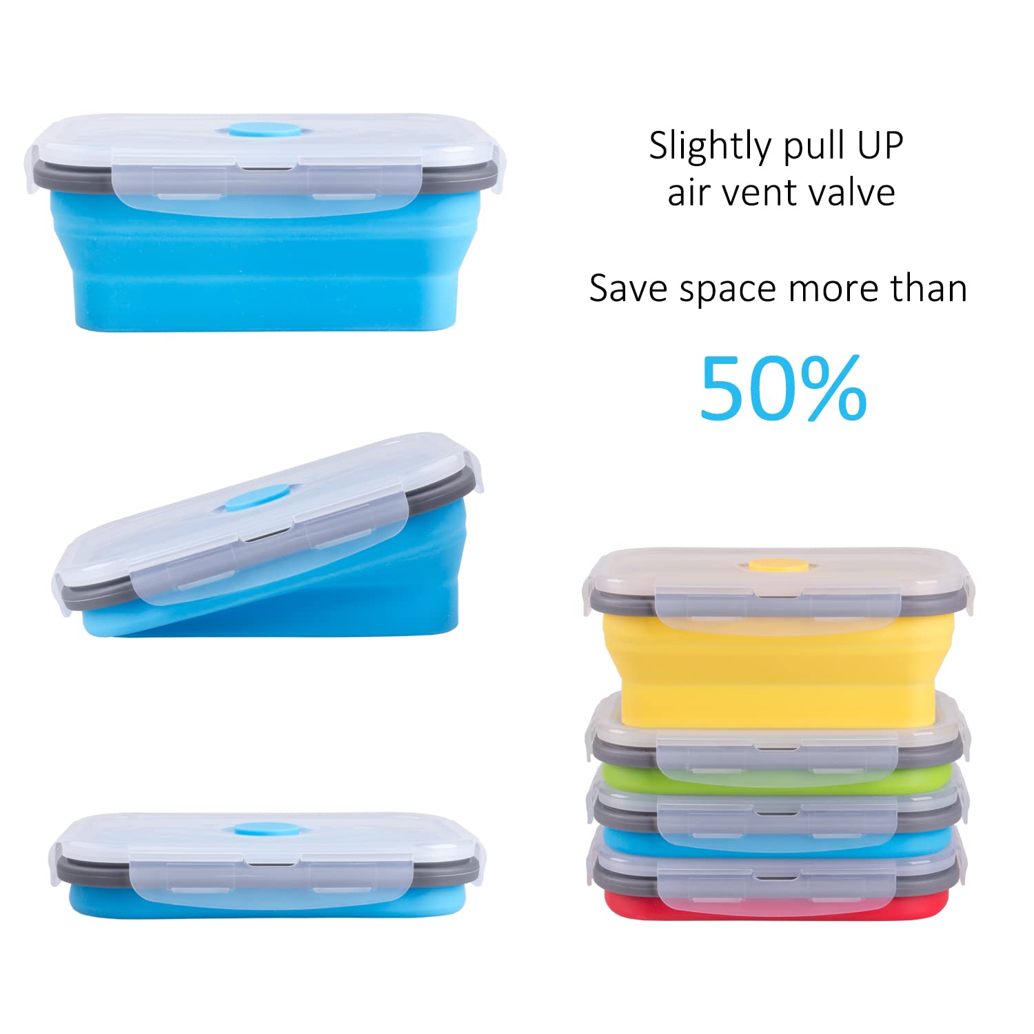 KEVJES Silikon-Pizzabox Für Einzelne Scheiben – Luftdicht, Bis 40,6 Cm, Platzsparend, BPA-frei (Space Grey)
