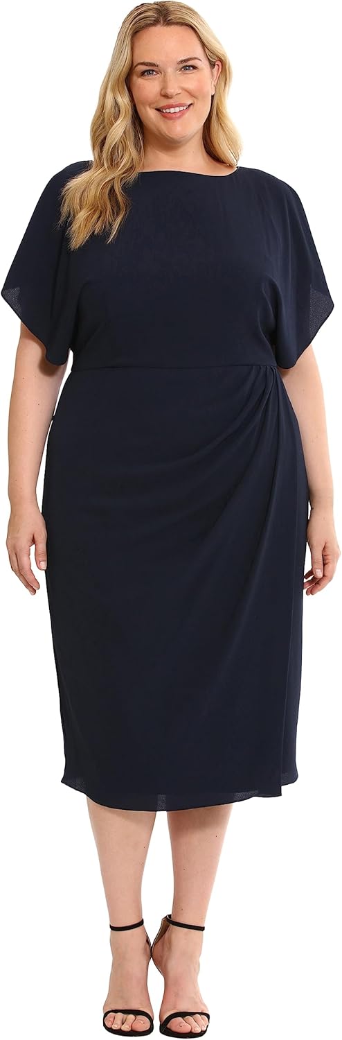 Maggy London Women's Dresses Boat Neck Flutter Sleeve Dress Occasion Event Guest of - Image 5