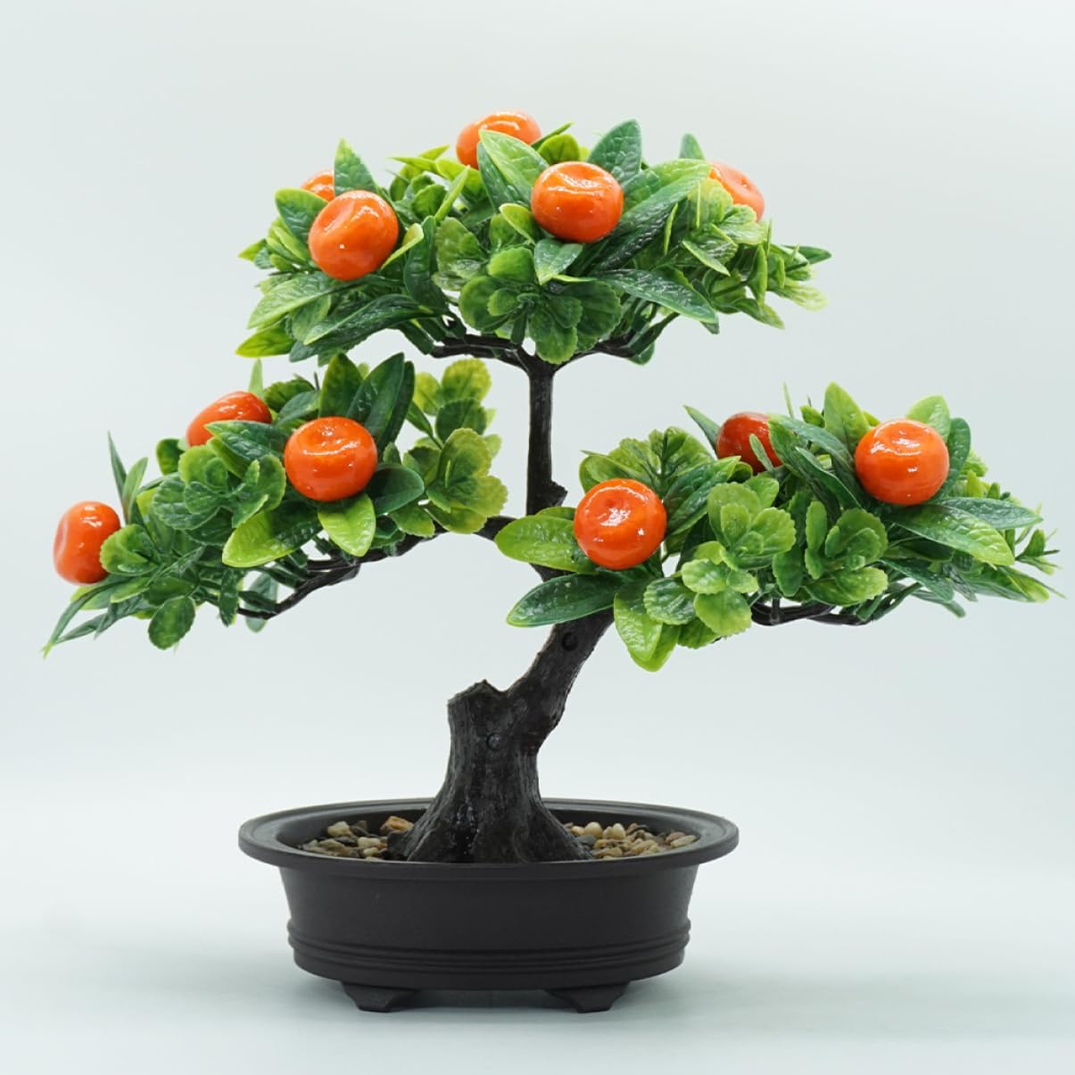 2Pcs Artificial Fruit Tree Bonsai Decor Realistic Simulated Potted Decoration for Home Office Indoor Use Easy Maintenance Faux Fruit Trees for Stylish Desktop Display