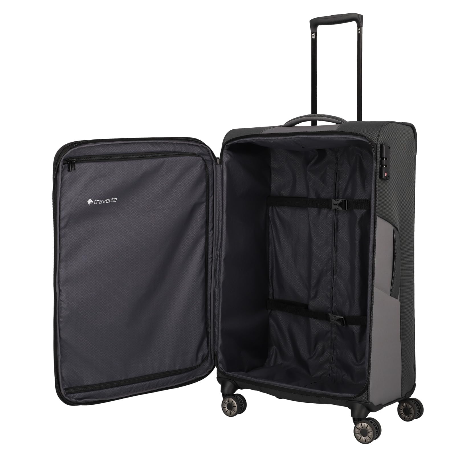 travelite set di valigie a 4 ruote con guscio morbido in materiale riciclato, misure L/M/S + borsa da viaggio, serie di valigie VIIA: set di trolley con bagaglio a mano in formato bagaglio a mano IATA