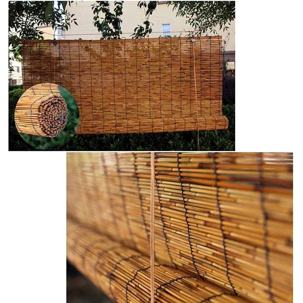 Amazon.de: BcofoA Natrliches Bambus-Rollo, Reed-Rollladen, Bambus-Fensterjalousien  fr den Auenbereich, Dekorationsschattierung, Sonnenschutz, Hebelden,  Belftung, wasserdicht, Terrasse, Dekoration