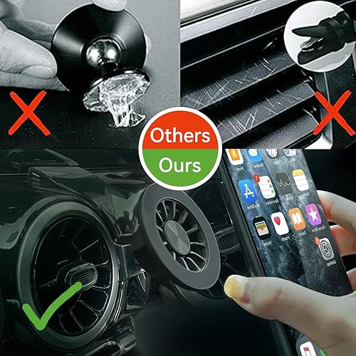 Miniatura 9 de Se adapta a Magsafe - Soporte de coche para Mercedes Benz GLA 2021-2024 20 imanes fuertes Soporte magnético para teléfono para iPhone 15, 14, 13,