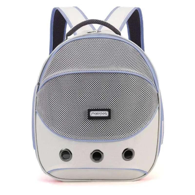 Image of Large Cat Backpack Carrier ExpandablePet Carrier Backpack for Small Medium Cats Fit Up to 18 Lbs, Foldable Puppy Backpack Carrier for Travel,Hiking (White, Blue)