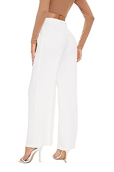 Buy FUNYYZO Women's Wide Leg Pants High Elastic Waisted in The Buy FUNYYZO Women's Wide Leg Pants High Elastic Waisted in The
