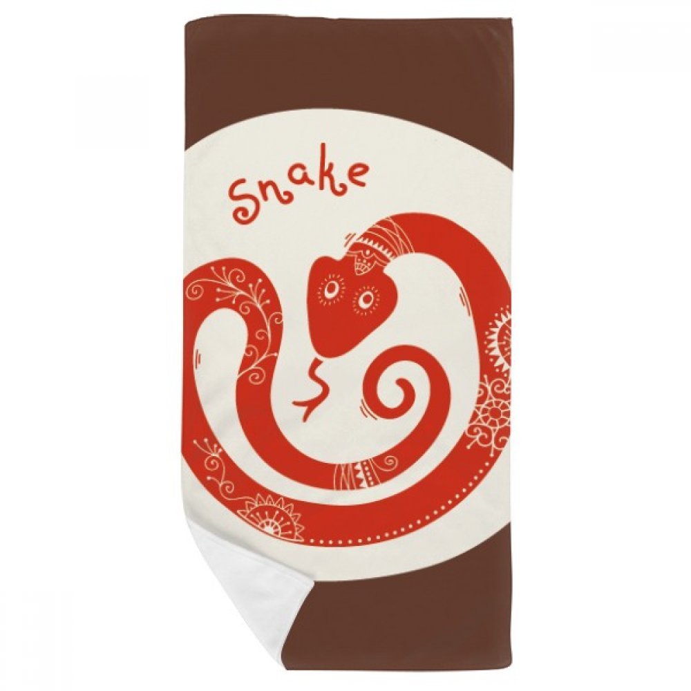 Serviette de Bain Serpent Cadeau Nouvel An Chinois Gant de Toilette Rouge