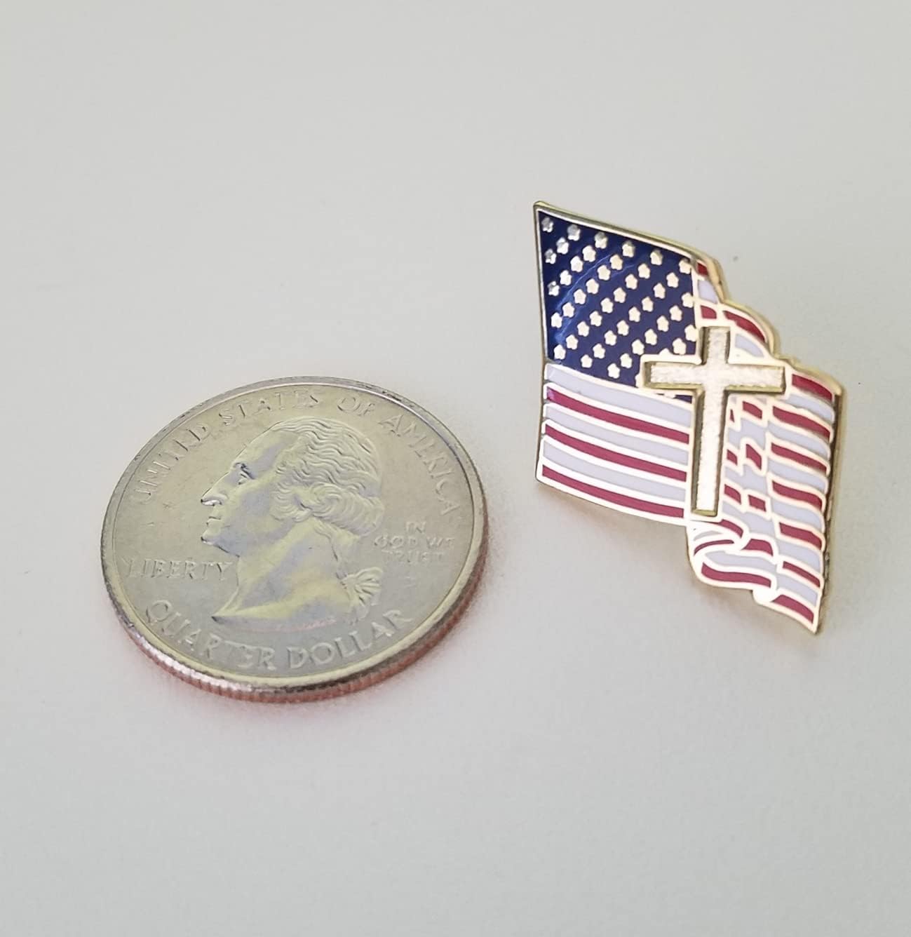God Bless the USA Lapel Pin – Faith, Freedom & Fellowship one inch lapel pin