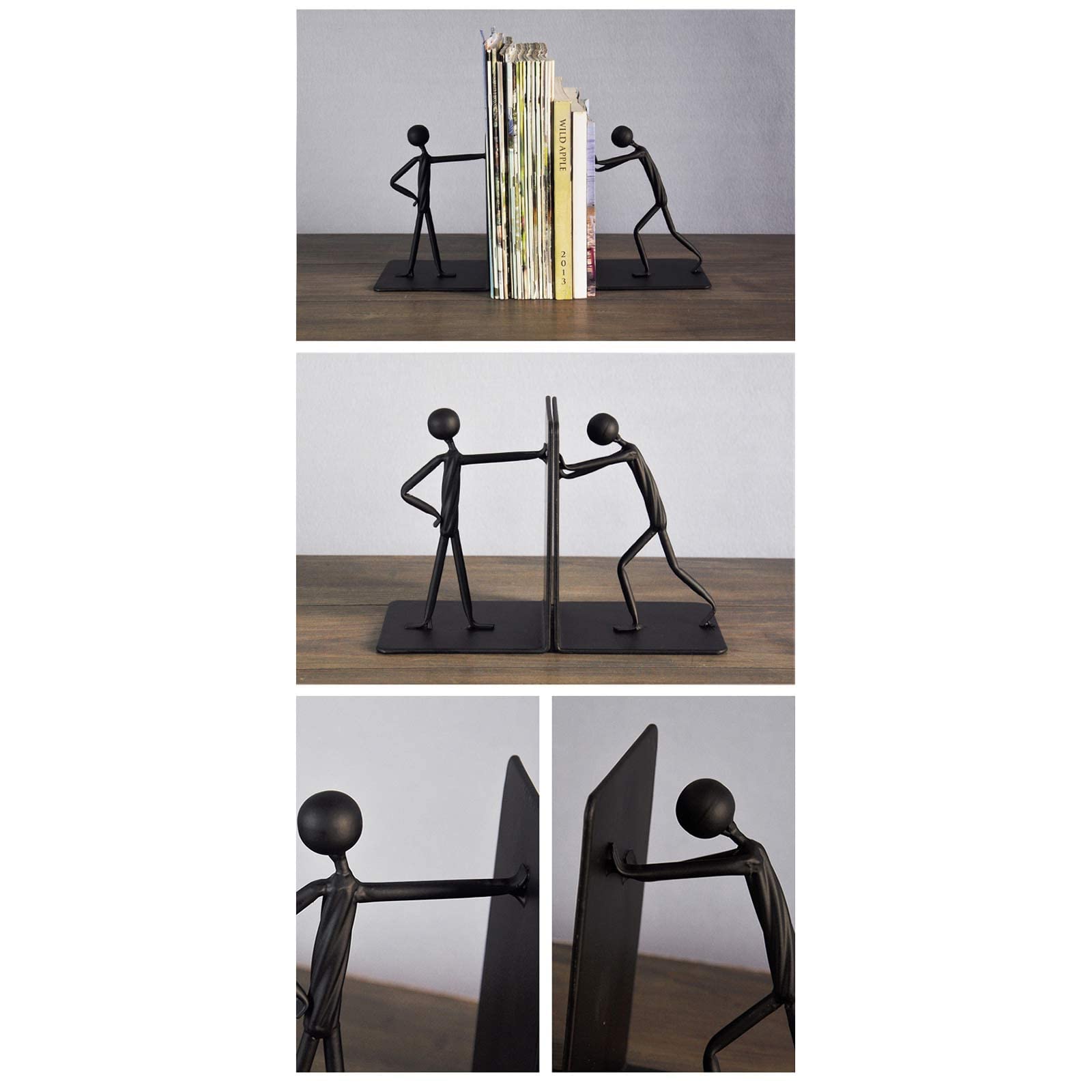 Fermalibri in ferro battuto, stile retrò, creativo, decorazione for studio, decorazione for la casa, libreria con clip for libri,Fermalibri in metallo(A)
