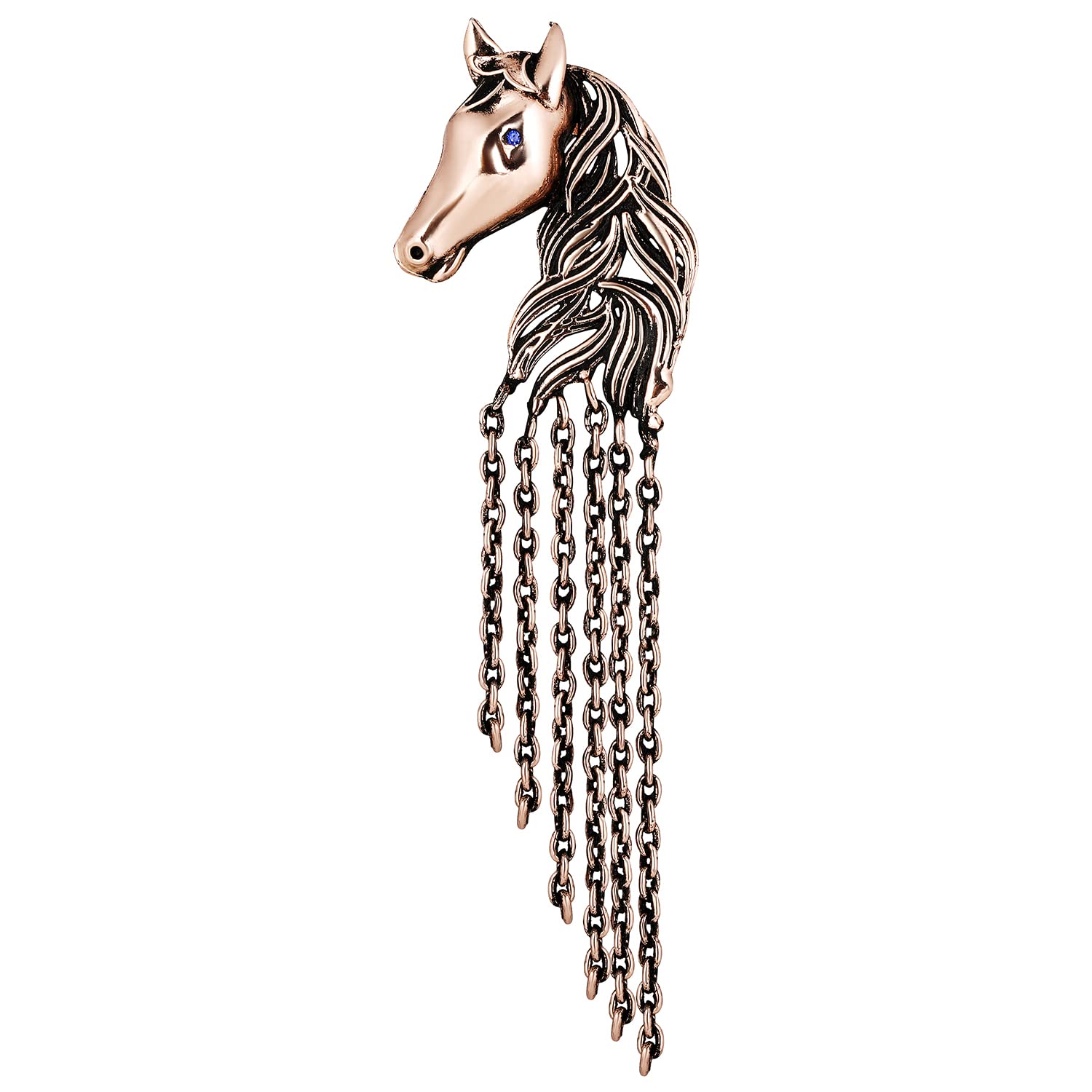 mahi Antique Plated Horse Shaped Tassel Chain Sherwani Brooch Pin for Men (PABP1101092PR)-picture-32