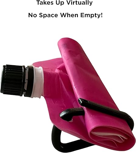 Miniatura 8 de BellFlask - Frasco de plástico de 15 onzas, patentado, flexible, sin metal, reutilizable, sin BPA con clip de mosquetón y embudo de llenado