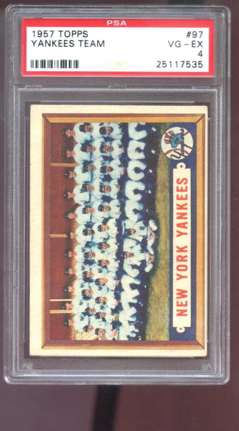 1957 Topps #97 New York Yankees Team Photo PSA 4 Graded Baseball Card MLB