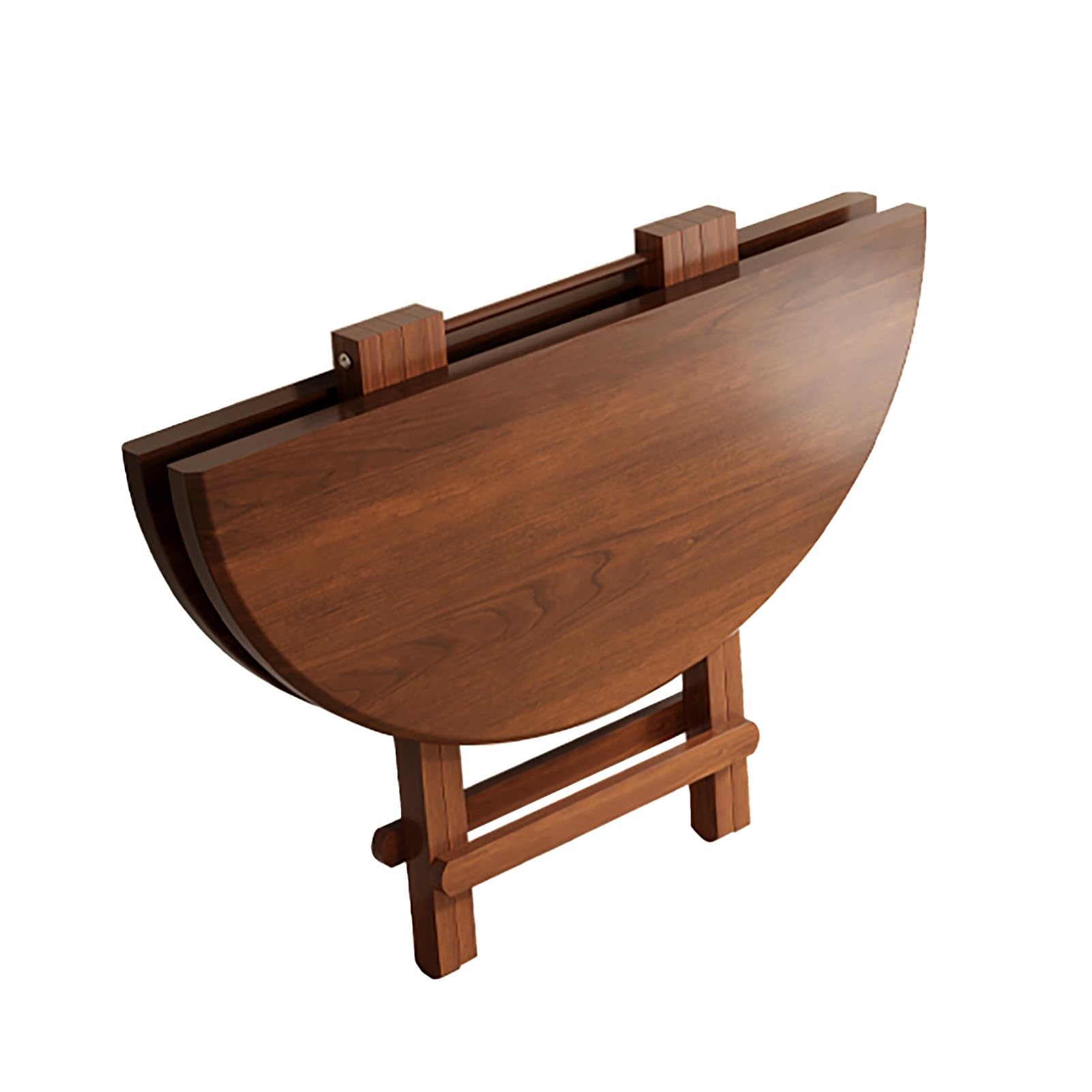 Table à manger ronde et extensible en bois marron de 80x72cm pour cuisine