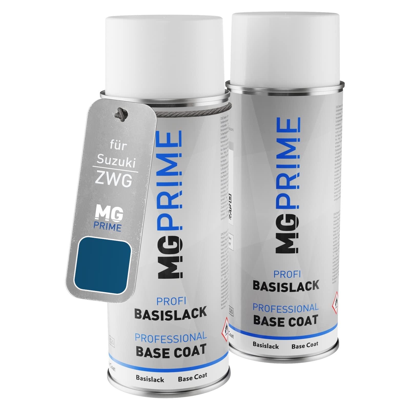 MG PRIME Bombolette di Vernice per auto per Suzuki ZWG Speedy Blue Metallic | Kit vernice di fondo + base, bombolette spray 400ml
