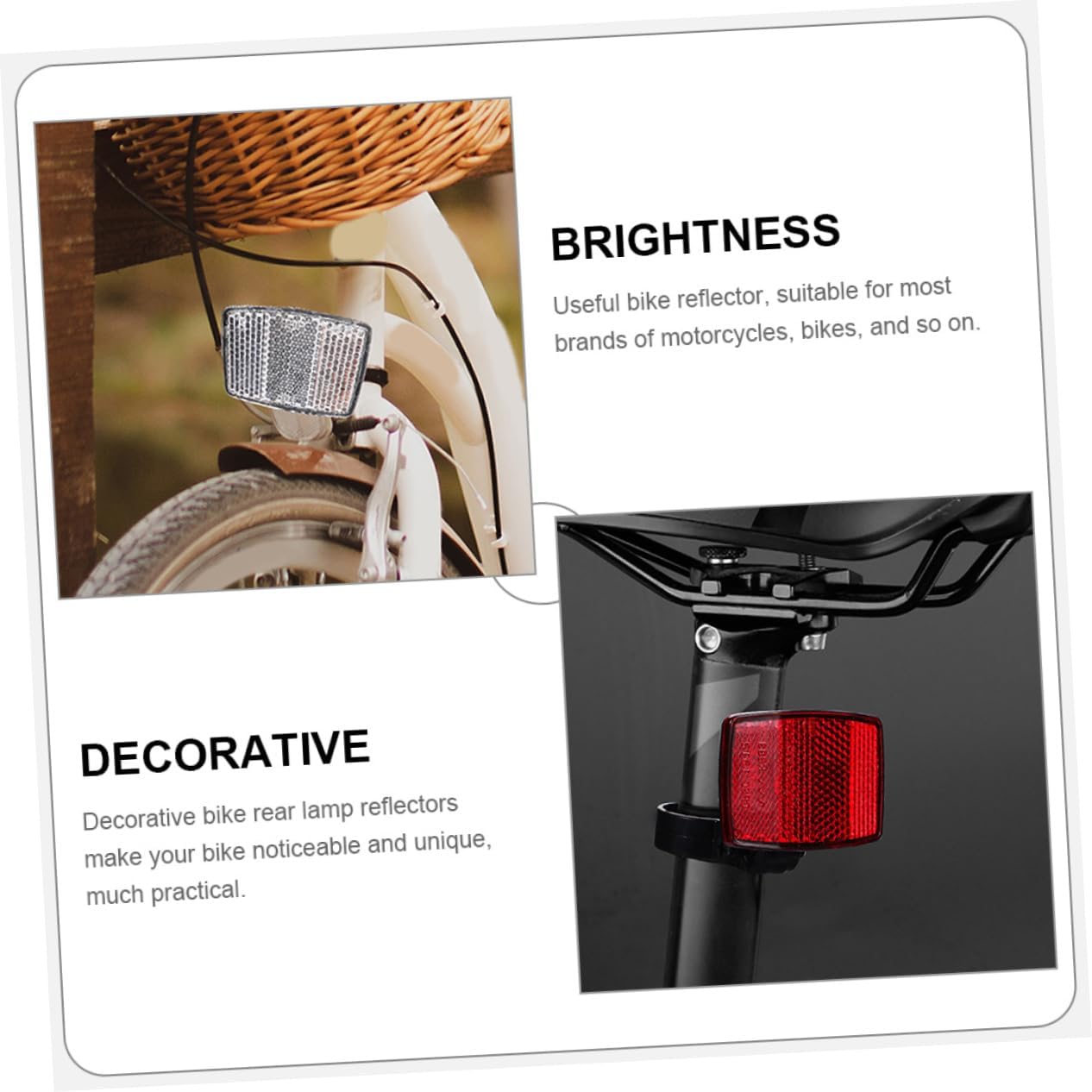 INOOMP Bicycle Reflector Bicycles Reflectors Reflector Front Lamp Rear Reflector Tool Bike Accessory Mountain