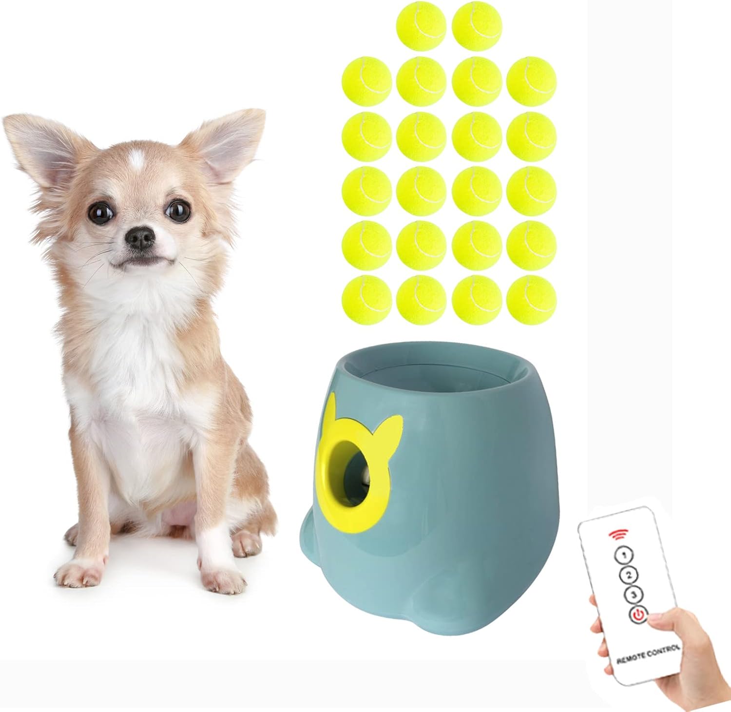 ptlsy Automatic Dog Ball Launcher with Remote & 22 Ballsptlsy Automatic Dog Ball