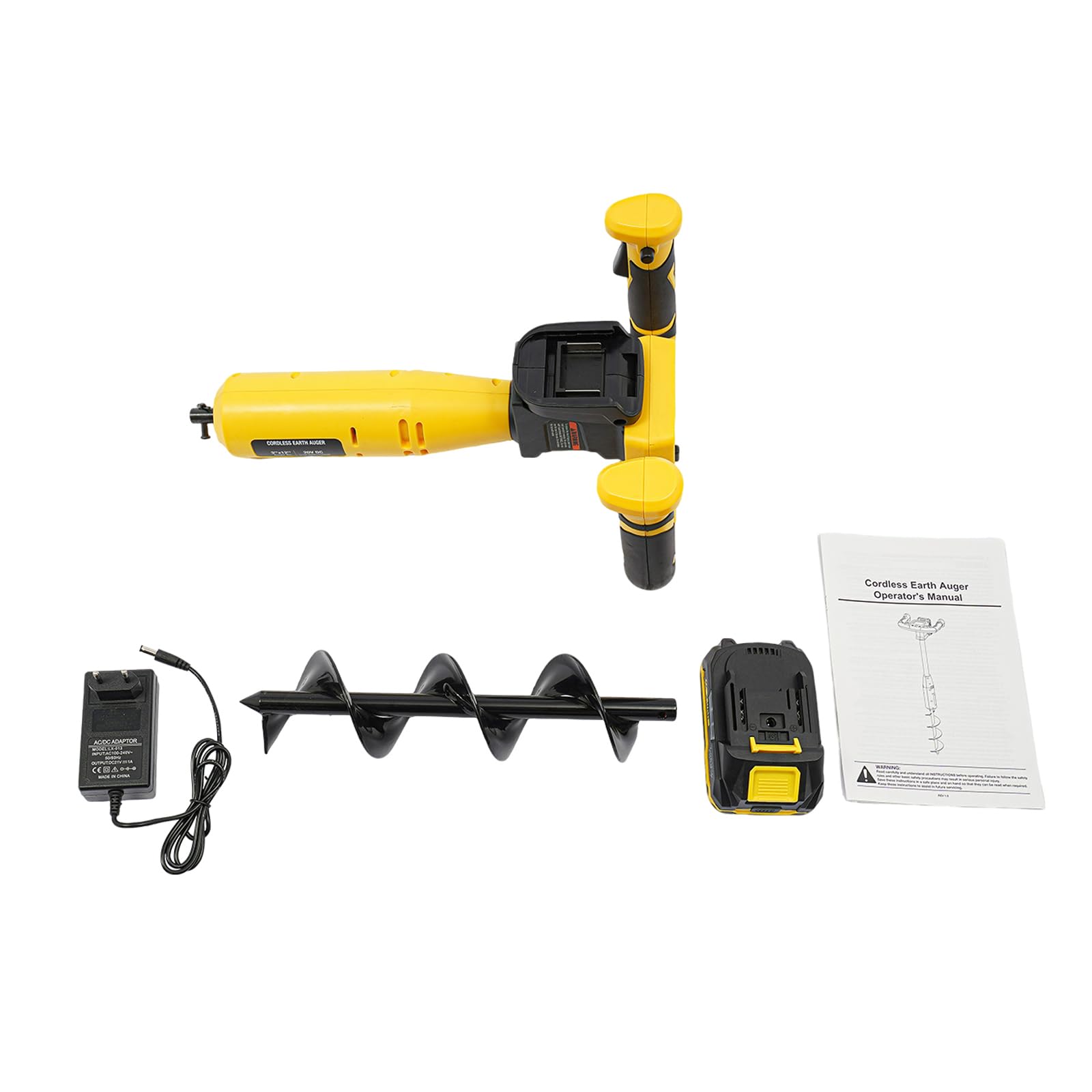 Tarière sans fil 350 W 20 V avec batterie 2000 mAh 550 tr/min